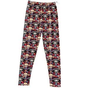 New! NWT Dream Leggings Day of the Dead Skulls One Size